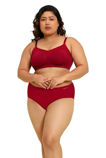Van Heusen Women’s Cotton Non-Padded Wireless M-Frame Bra – Full Coverage, Anti-Bacterial, Side Support